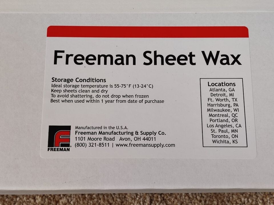 Sheet Wax 8 sheets 12″x24″x.063″ for Casting, Mold Making, Resin, Carbon fiber