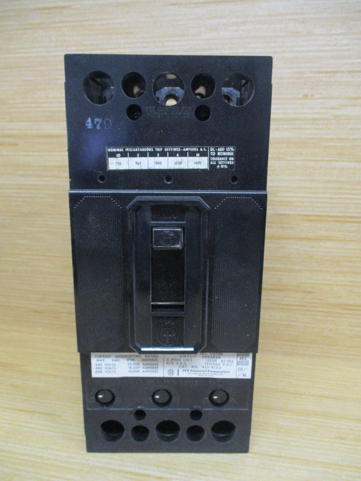 ITE FJ3-B150 Siemens Circuit Breaker 100 AMP
