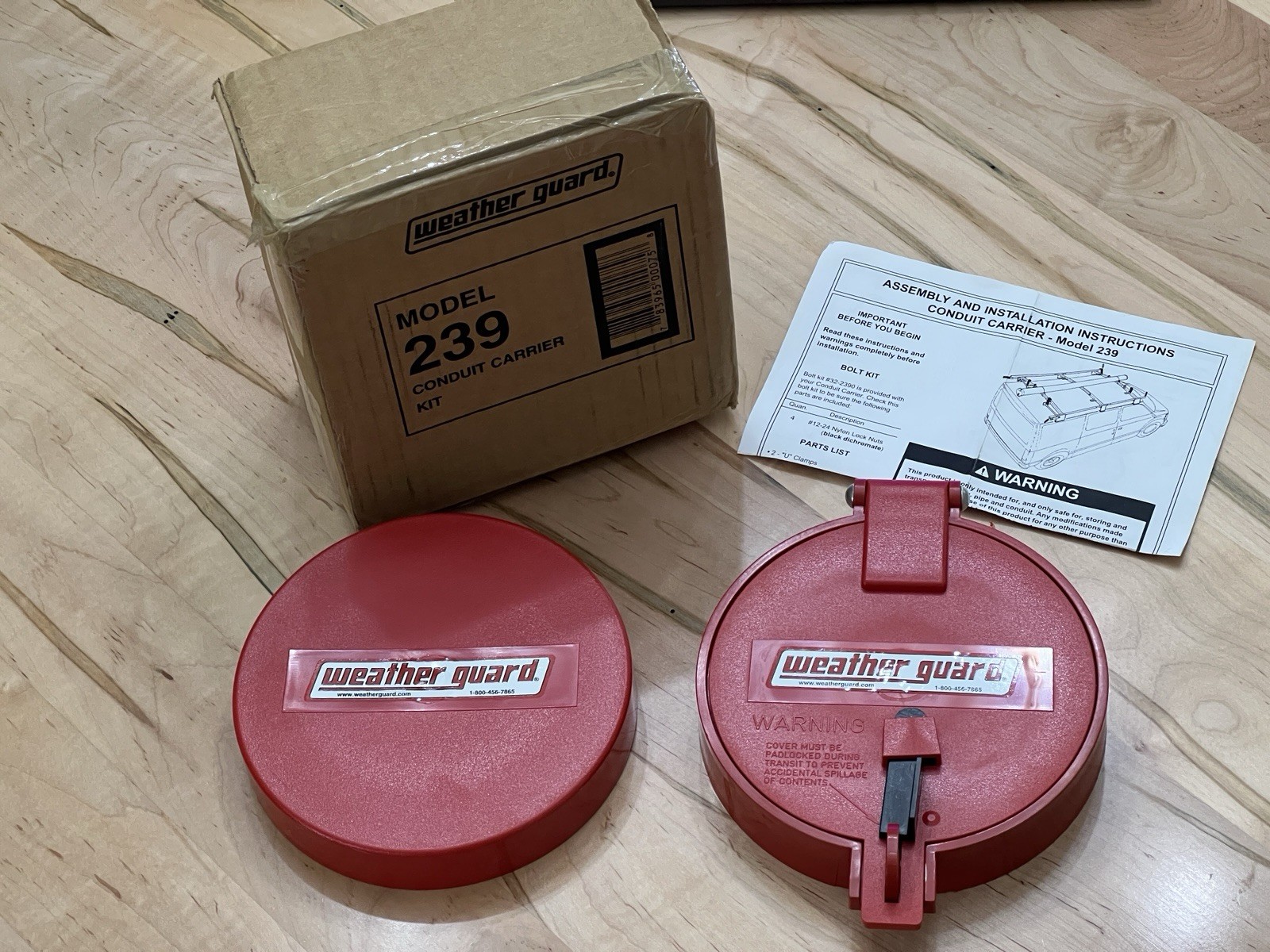 Weather Guard 239 Red Steel/ Plastic Lockable Conduit Carrier (MISSING BOLT KIT)