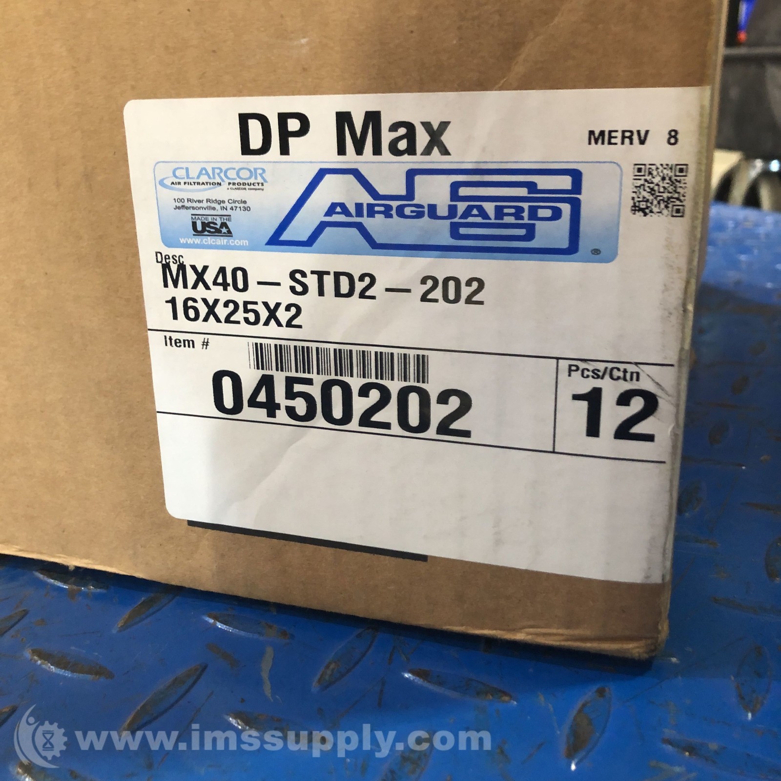 AIRGUARD MX40-STD2-202 Box of 12 DP-Max Pleated Air Filters 3387