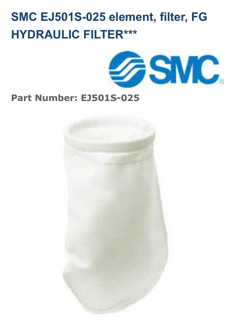 BOX OF 8 – FIT FOR EJ501S-025 Hydraulic Bag Filter Element NEW