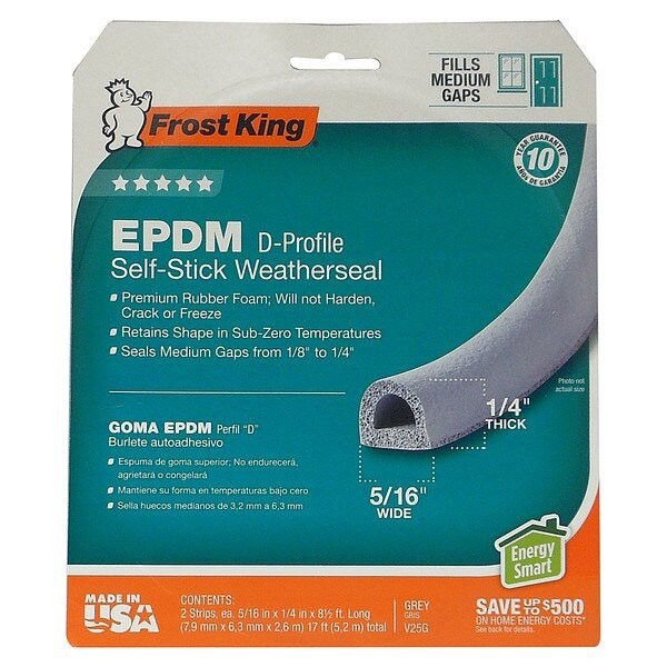 Frost King 1/4″T X 5/16″W X 17’L EPDM TP