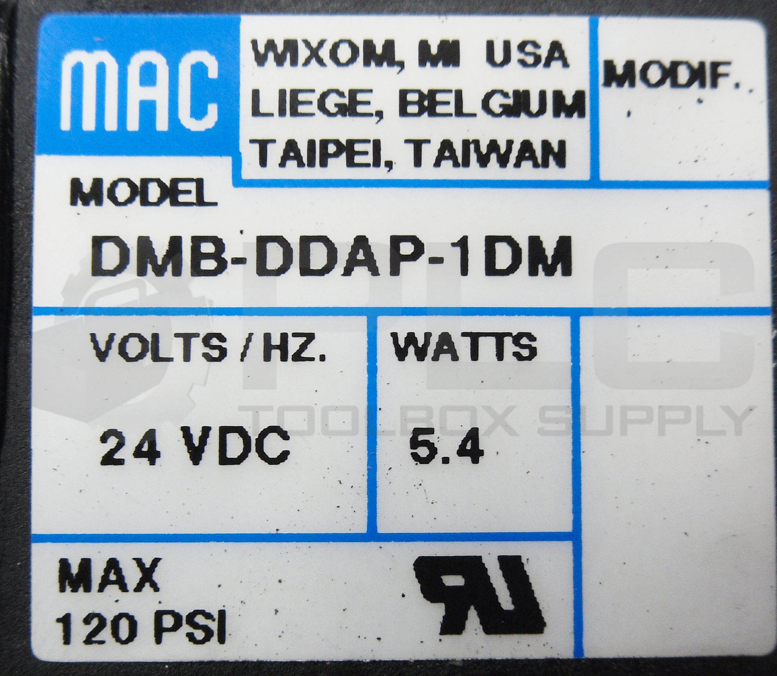 NEW MAC 92B-AAB-000-DDAP-1DM SOLENOID VALVE 20 TO 120PSI & DMB-DDAP-1DM 24V 5.4W