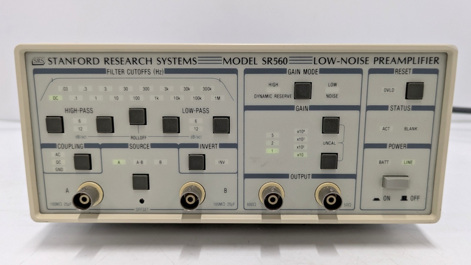 SR560 [Operation Tested] Low Noise Voltage Preamplifier SRS S/N:49487