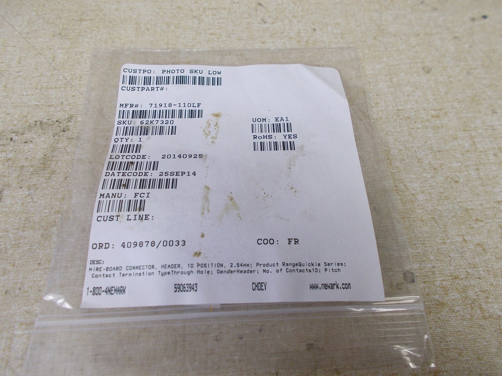 NEW FCI Connector 71918-110LF, Wire To Board *FREE SHIPPING*