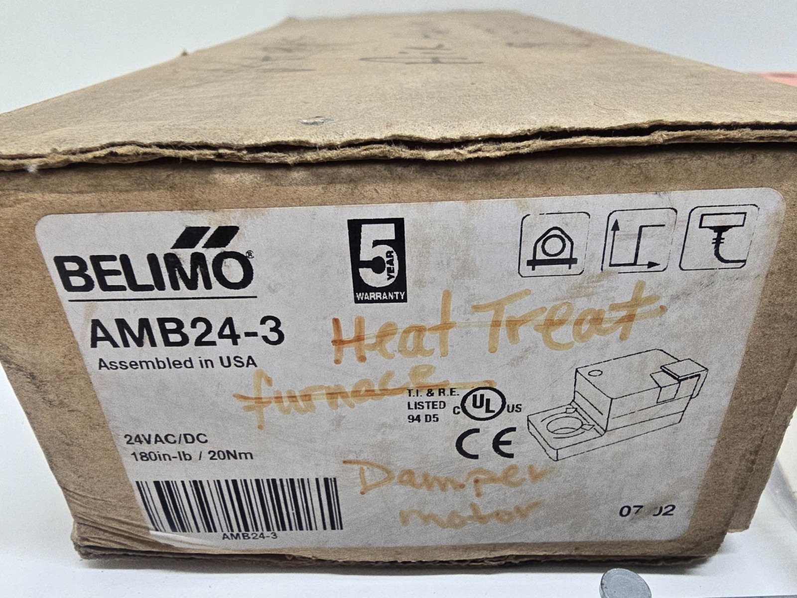 NEW IN BOX! BELIMO 24VAC/DC DAMPER VALVE ACTUATOR AMB24-3