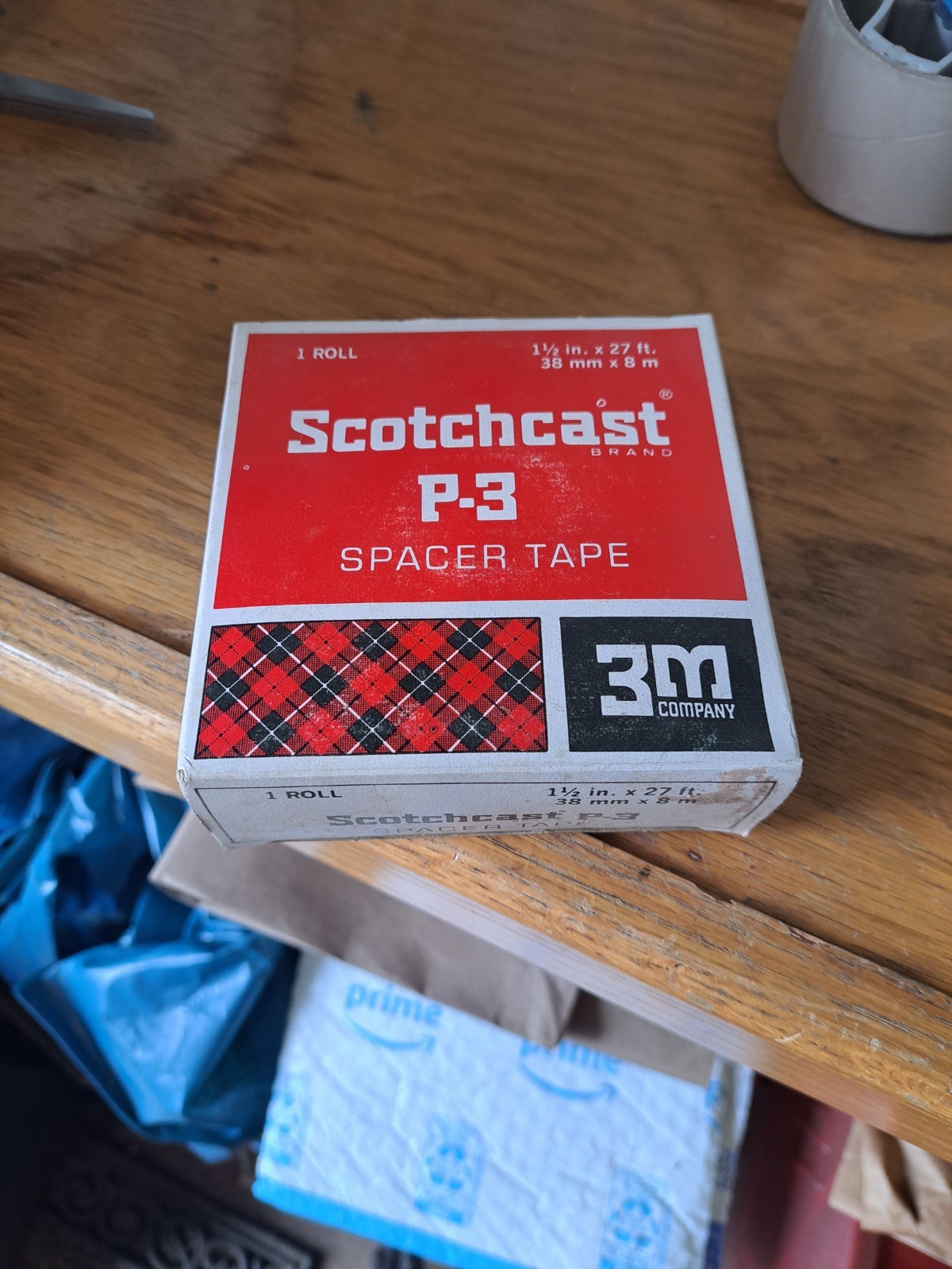 3M SCOTCHCAST ROLL MADE IN USA P-3 SPACER TAPE 1-1/2″ x 27 FEET NEW IN BOX