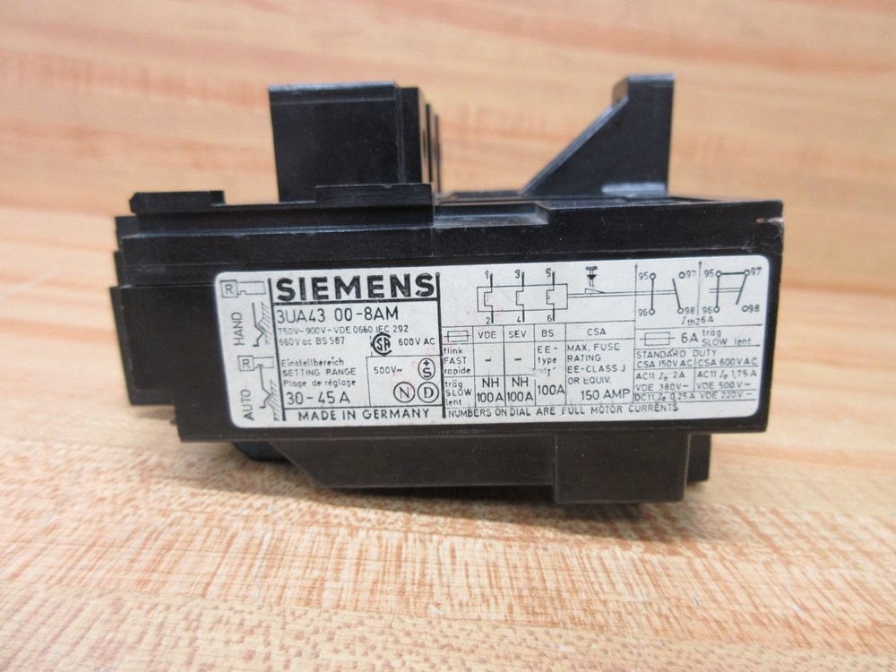 Siemens 3UA43 00-8AM Overload Relay 3AU43008AM Broken Push Button