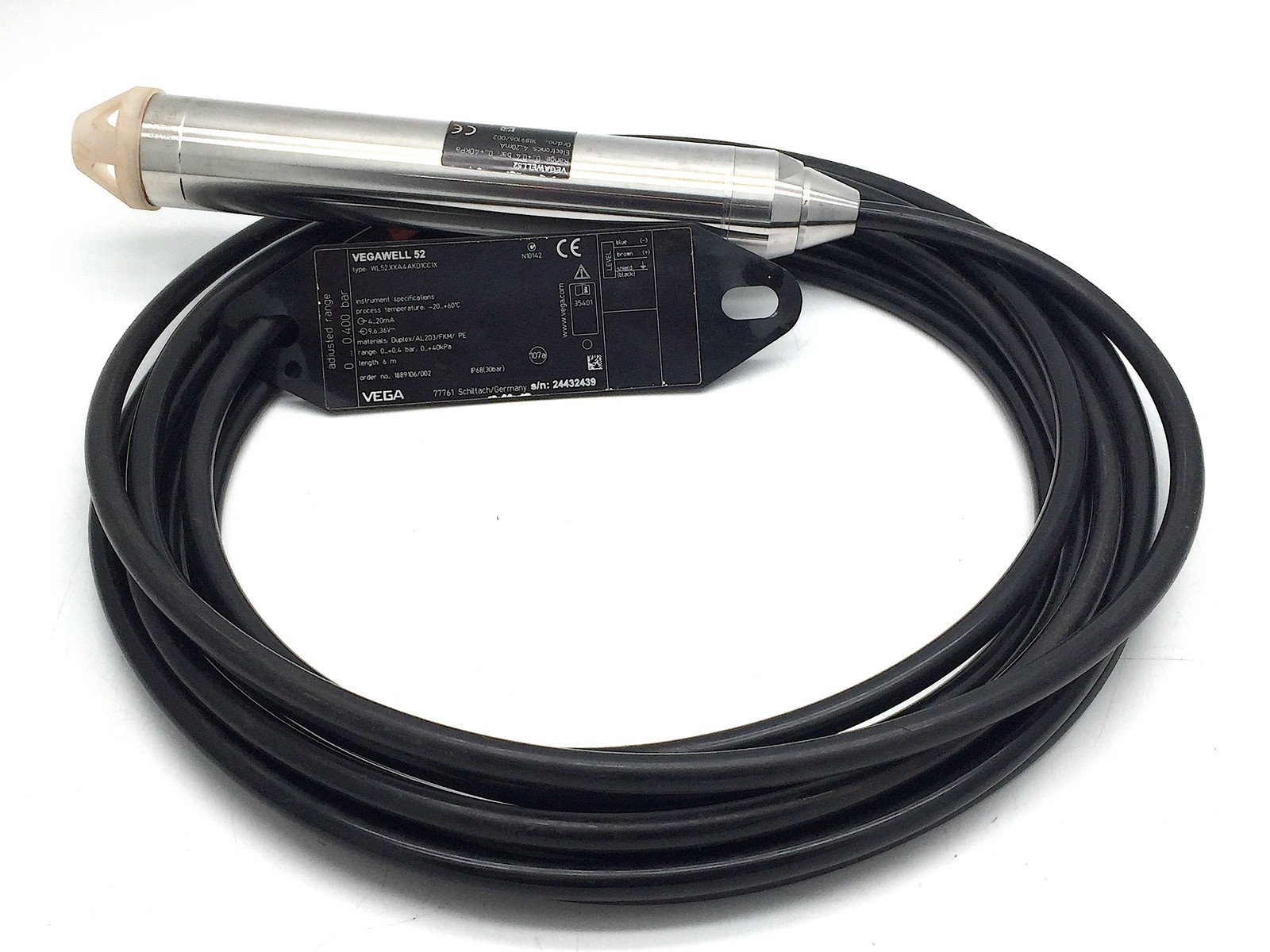 Vegawell Vega 52 Transmitter 4-20mA Pt100 6m Cable WL52 XXA4AKD1CC1X No Clamp