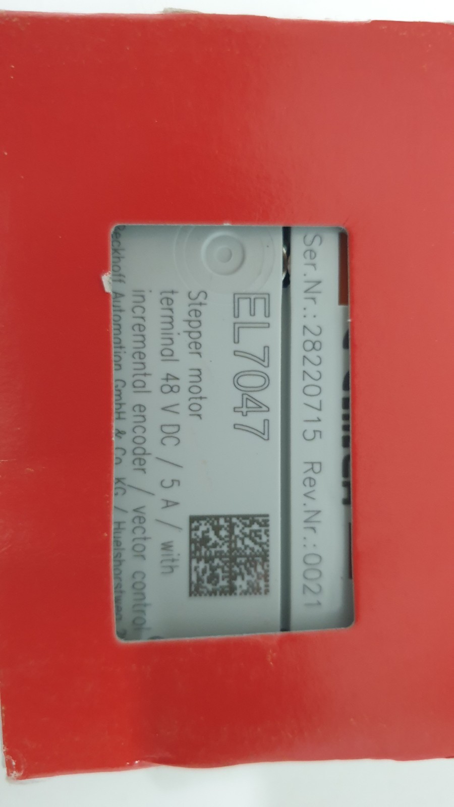 NEW Beckhoff EL7047 – Stepper Motor Terminal, 48V DC / 5A