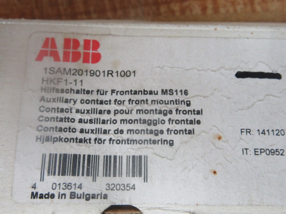 Asea Brown Boveri 1SAM201901R1001 Auxiliary Contact HKF1-11 (Pack of 4)