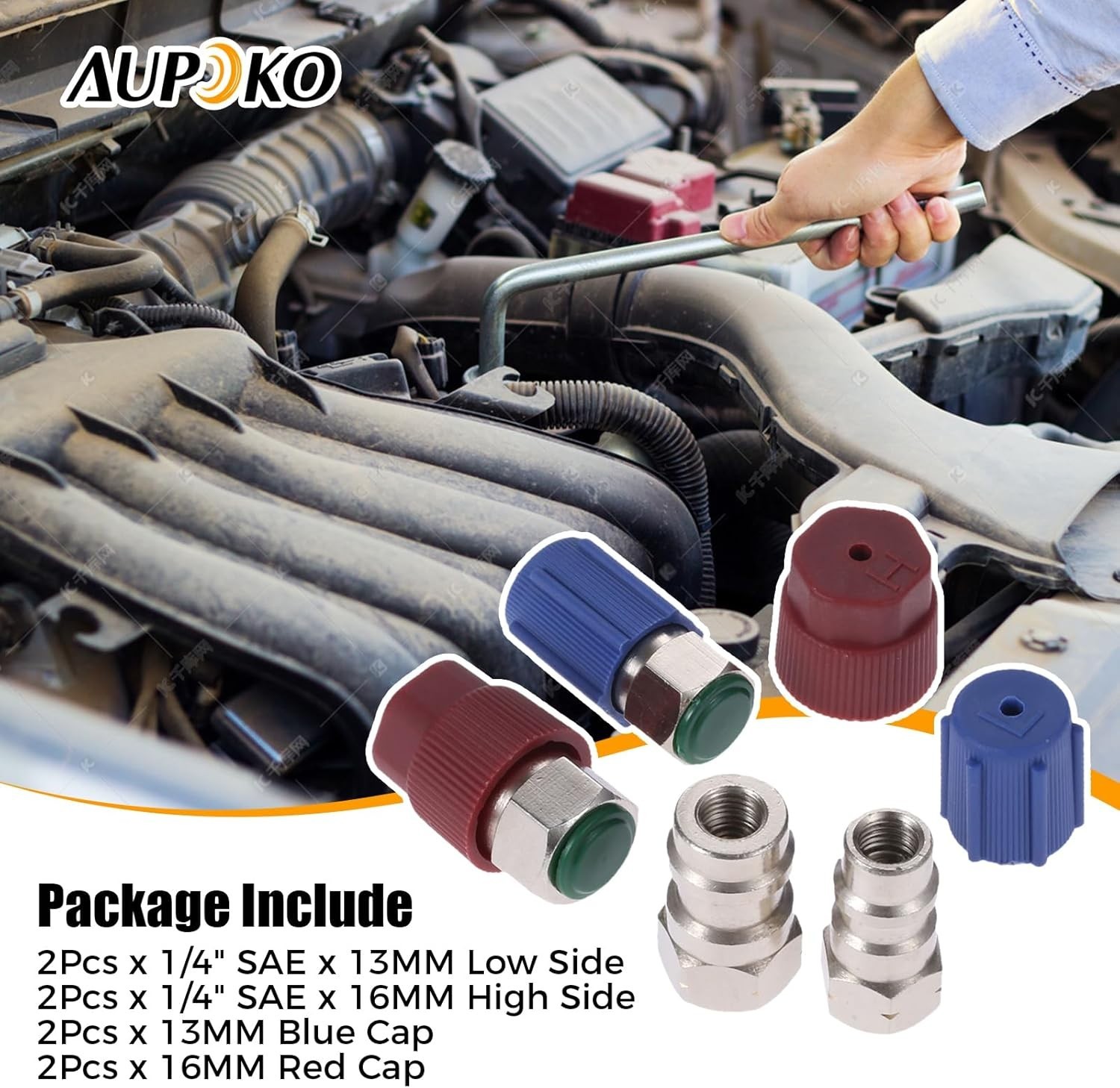 Aupoko R12 R22 to R134A Conversion Adapter Kit, R12 to R134A Retrofit Valve Fitt