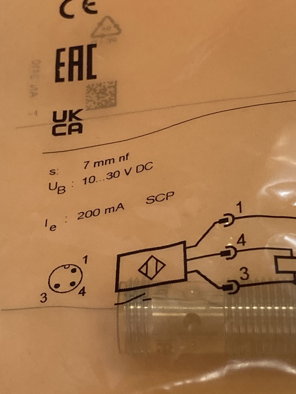 IFM IFK3007-BPKG/US-104 (IF5811) PROXIMITY SENSOR 10-30VDC 7MM SENSING NIB