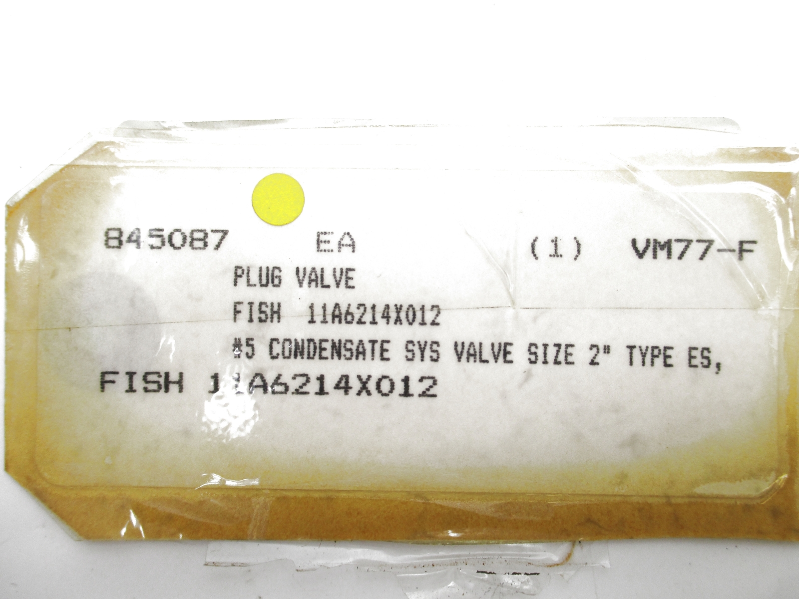 VALVE 11A6214X012 NSNP