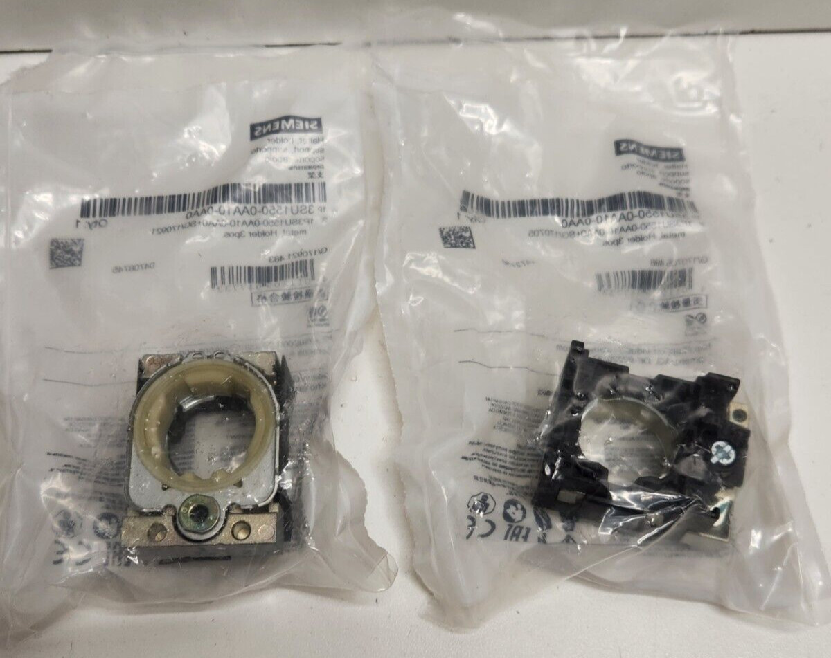 LOT OF 2 NEW OLD STOCK! SIEMENS 3-POS METAL SUPPORT HOLDERS 3SU1550-0AA10-0AA0
