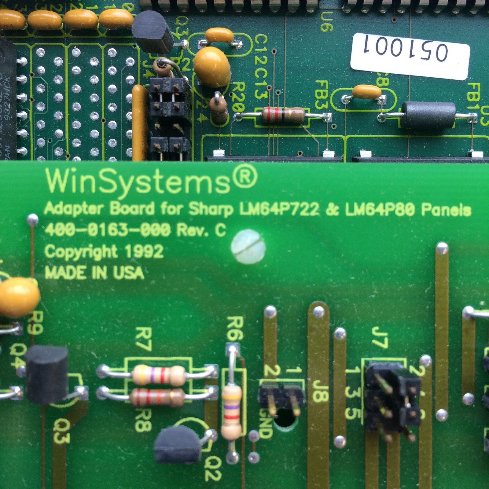 Winsystems For SHARP LM64P722 / LM64P80 Board Panels REV C 400-0163-000 FPVGA