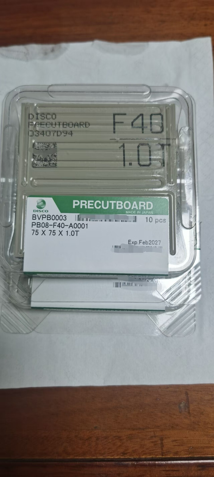 DISCO Precut Board 75X75X1.0T F40