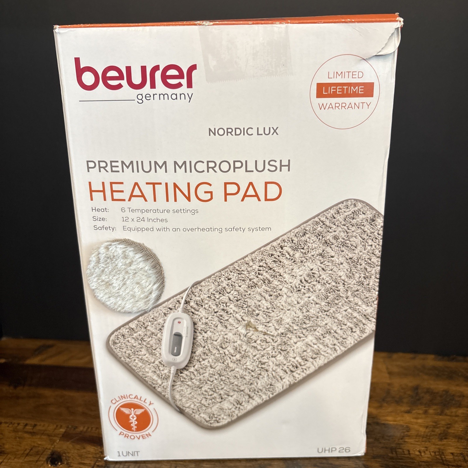 Beurer Nordic Lux XL Faux Fur Heating Pad – Light Gray
