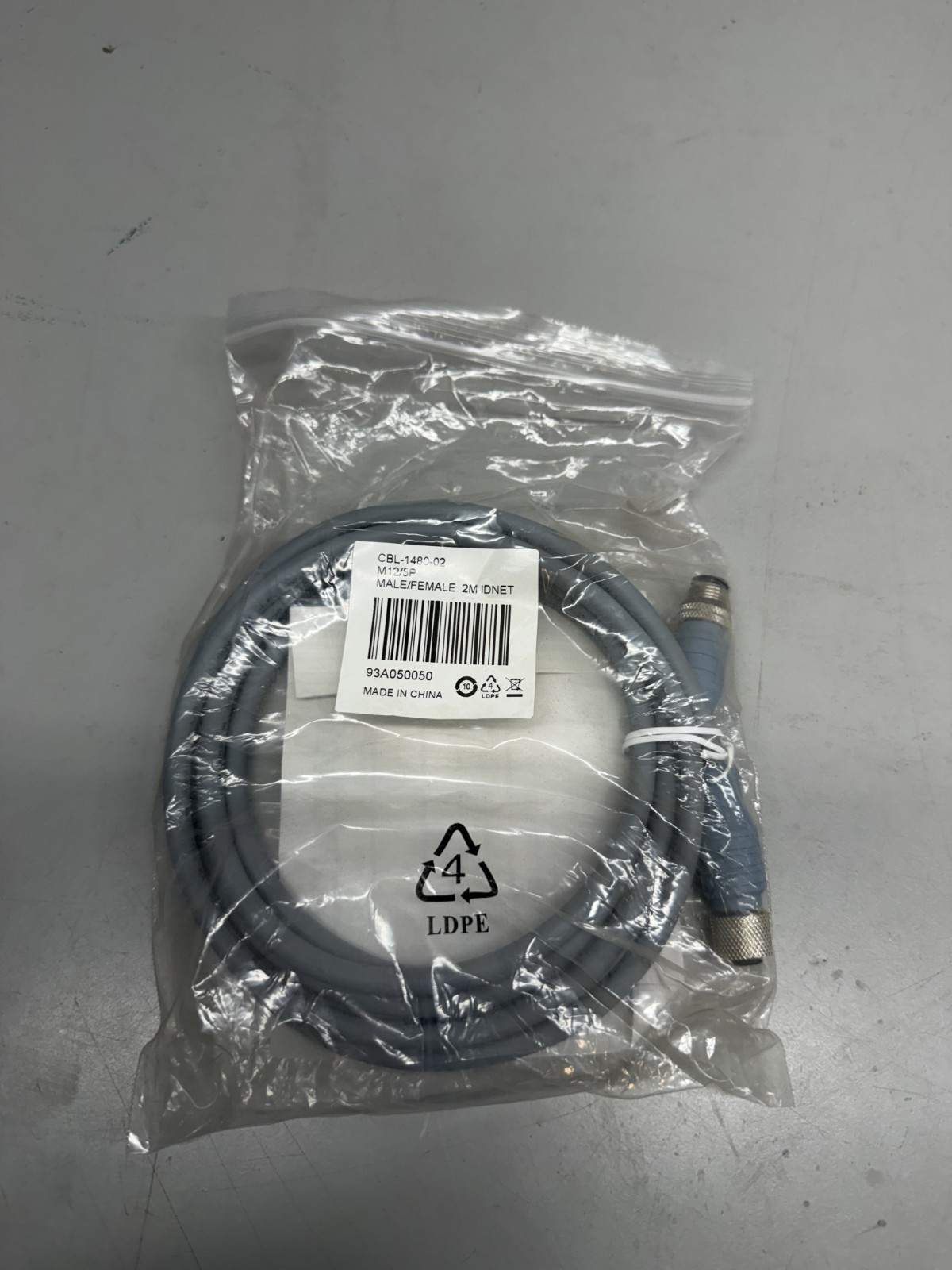 NEW Datalogic CBL-1480-02 M12/5P Male/Female 2M Idnet Cable 93A05005