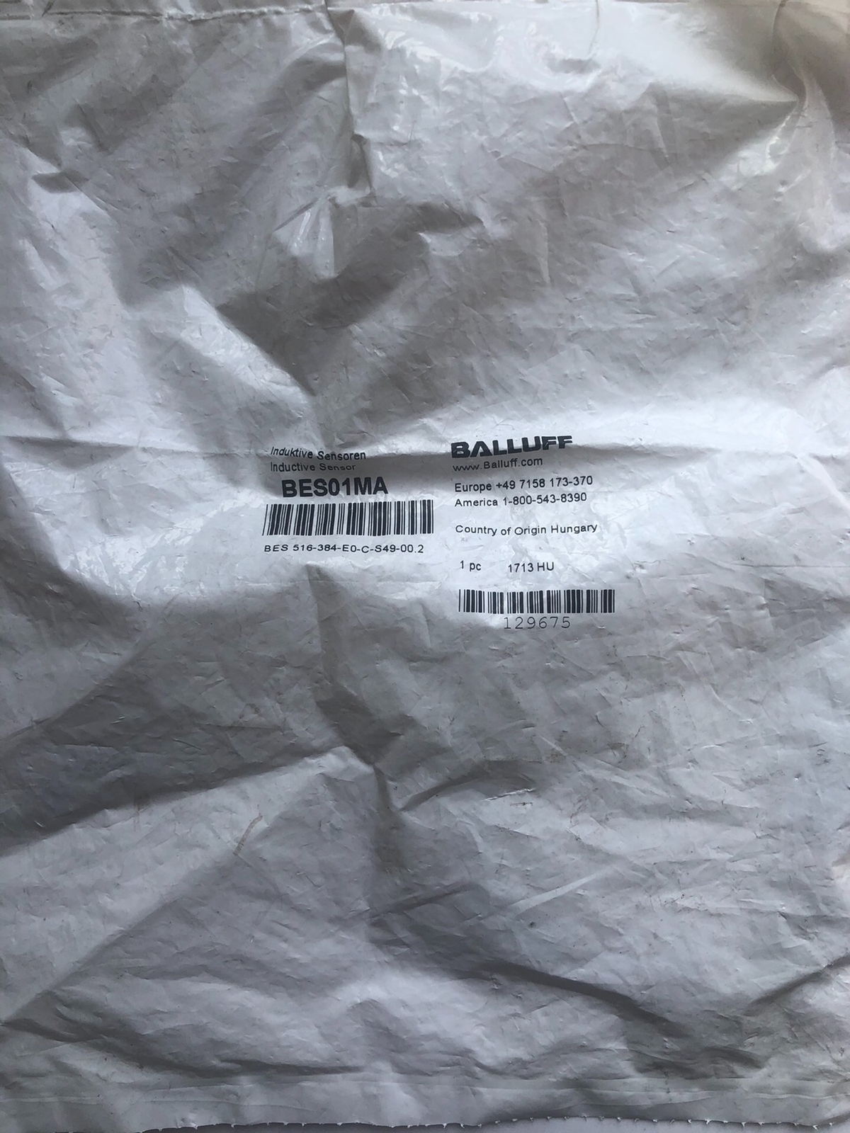 1P BES01MA BALLUFF BES 516-3 Accept counteroffer