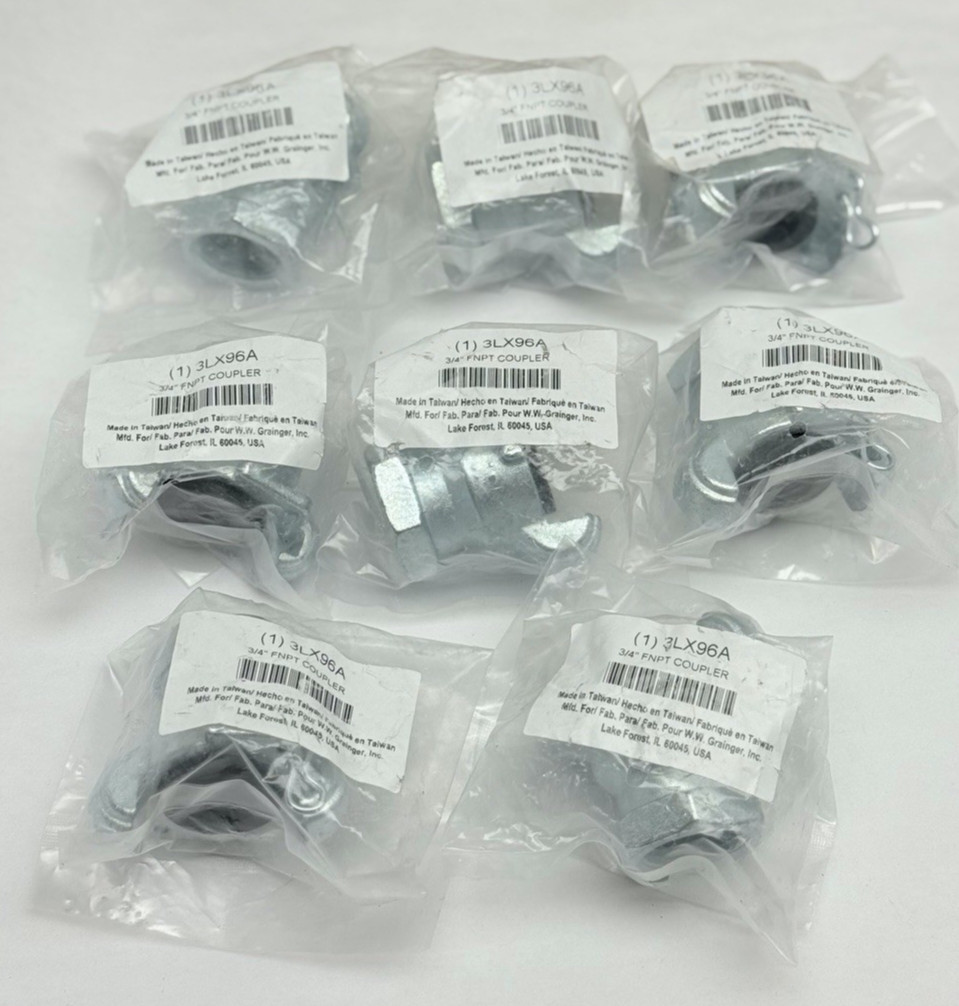 Lot Of 8, 3LX96A Grainger Coupler 3/4″ FNPT