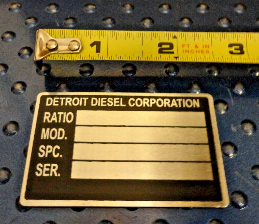 STAINLESS STEEL BLANK DETROIT DIESEL SERIAL NUMBER TAGS