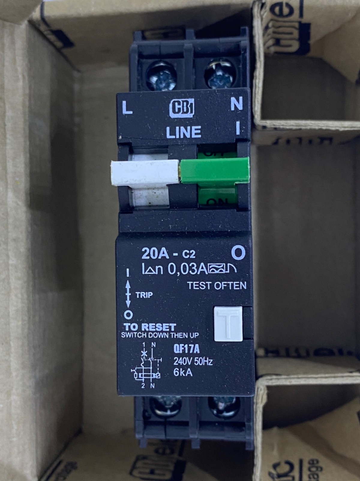 CBI C20A2P-GFI QF17A20 QF17A 20A 240VAC Ground Fault Breaker American Electric