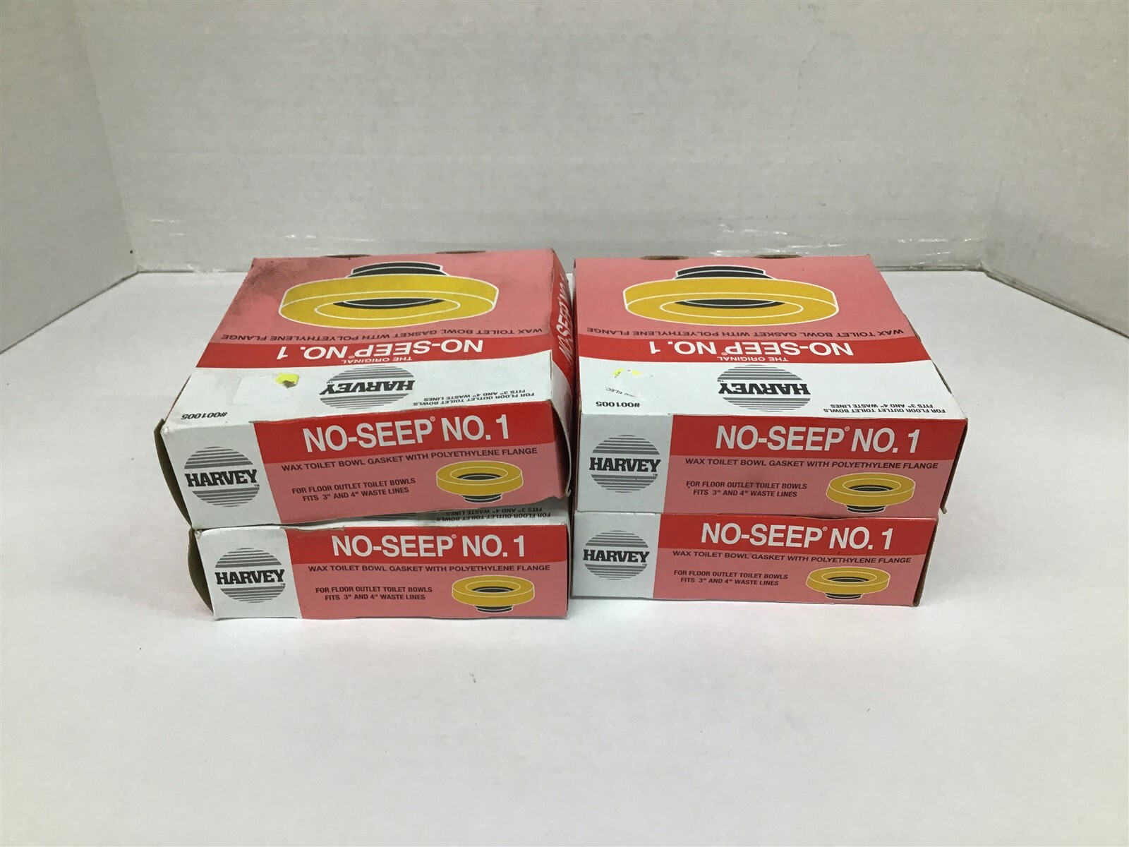 Harvey 001005 No-Seep No. Wax Toilet Bowl Gasket 1 Lot OF 4