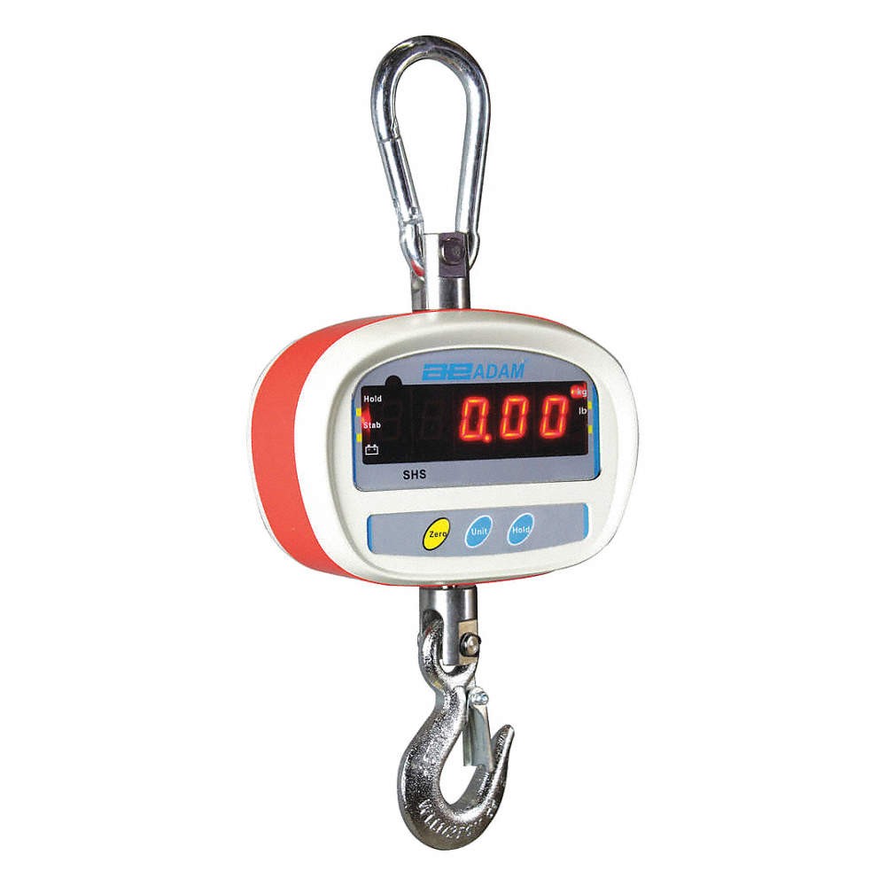 ADAM EQUIPMENT SHS 100A Crane Scale,LED,50kg/100 lb. Cap. 19YN63