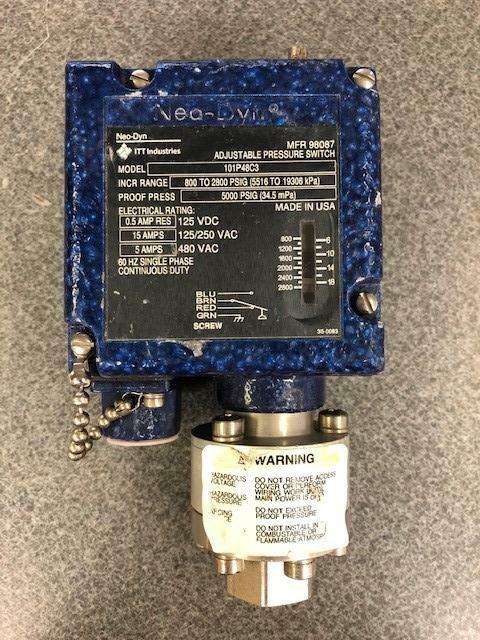 Neo-Dyn 98087 Adjustable 800-2800 PSIG Pressure Switch, Model 101P48C3