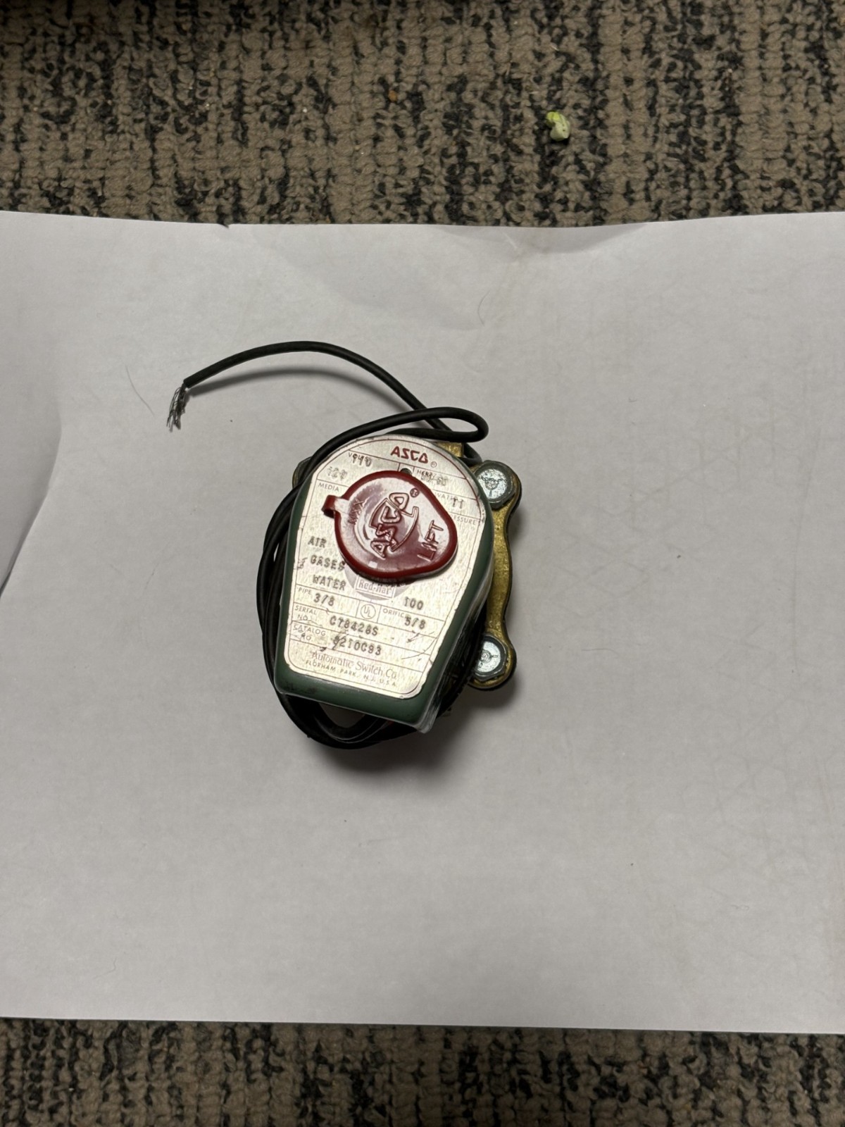 New ASCO Red-Hat Valves Air Water Fuel Shut Off Solenoid Valve #8210C93