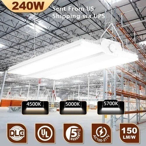 Adjustable 240W LED Linear High Bay Light Commercial Shop Lamp Warehouse Factory