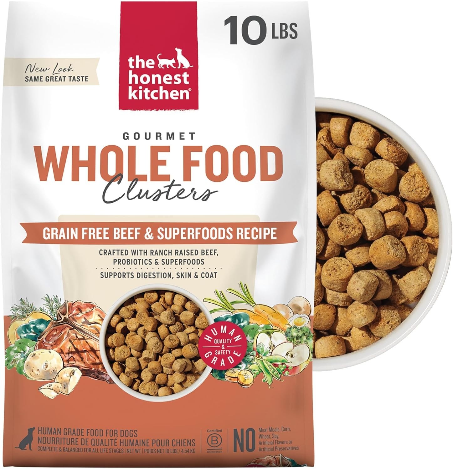 The Honest Kitchen Grain Free Clusters Adult Dog Dry Food – Beef, 10 Lb