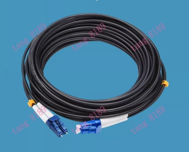 Black Armored Fiber Cable Duplex Fiber Optic Patch Cord 150M LC-LC UPC SM 9/125