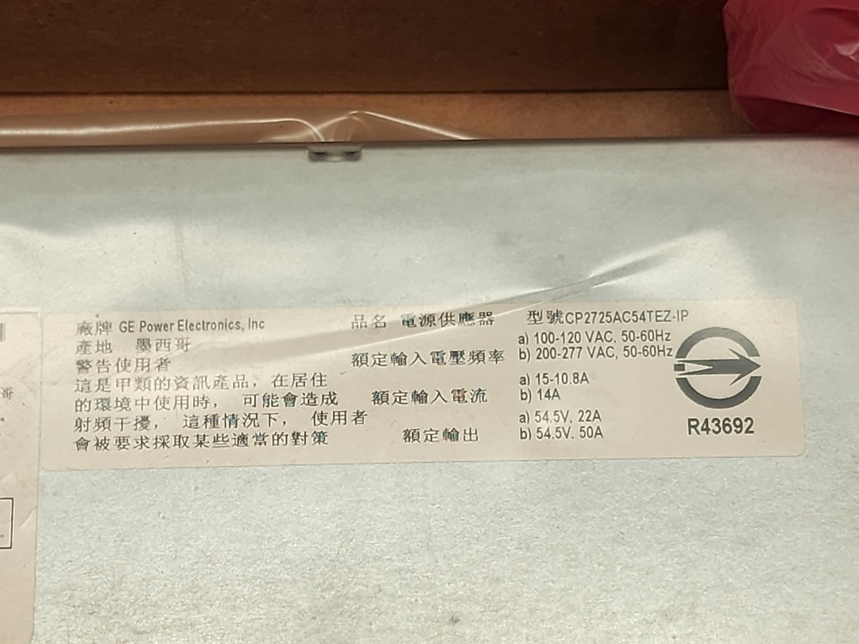 GE CP2725AC54TEZ-IP OmniOn Power Double Pole Neutral Fusing Rectifier