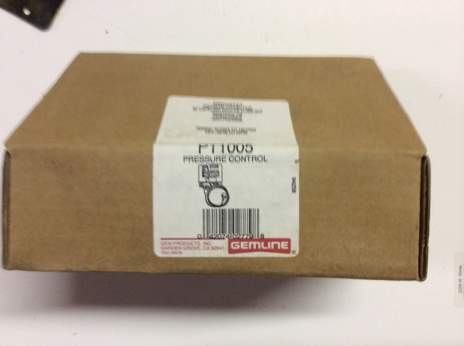 New Gemline PT1005 High Pressure Control Switch 15 PSI to 140 PSI 1/4″ Flare Nut