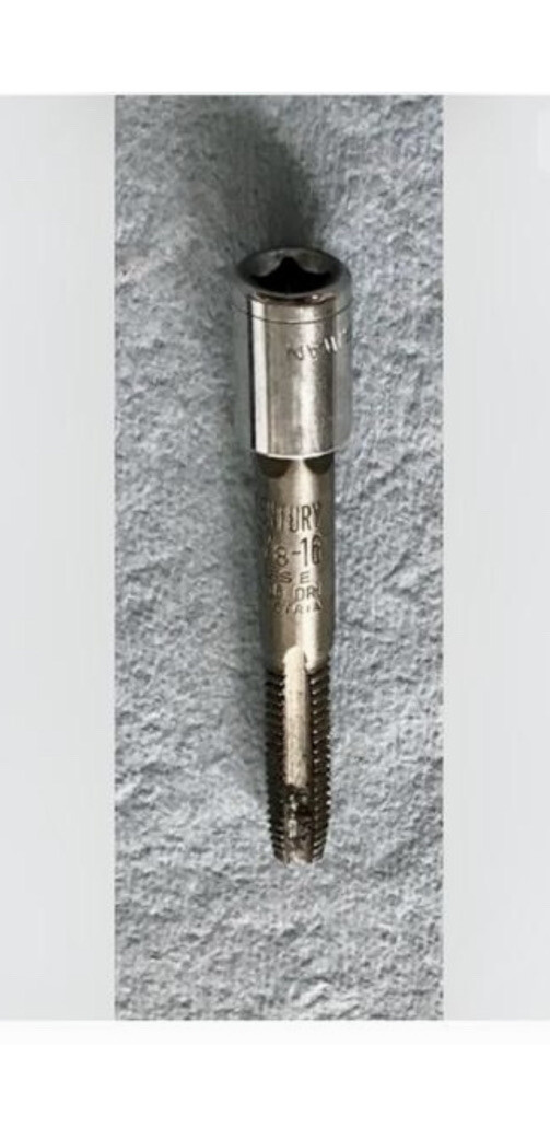 HELI COIL TAP STRAIGHT FLUTE BY CENTURY 3/8-1/6 5/16 DRI AUSTRIA +1/4 SOCKET
