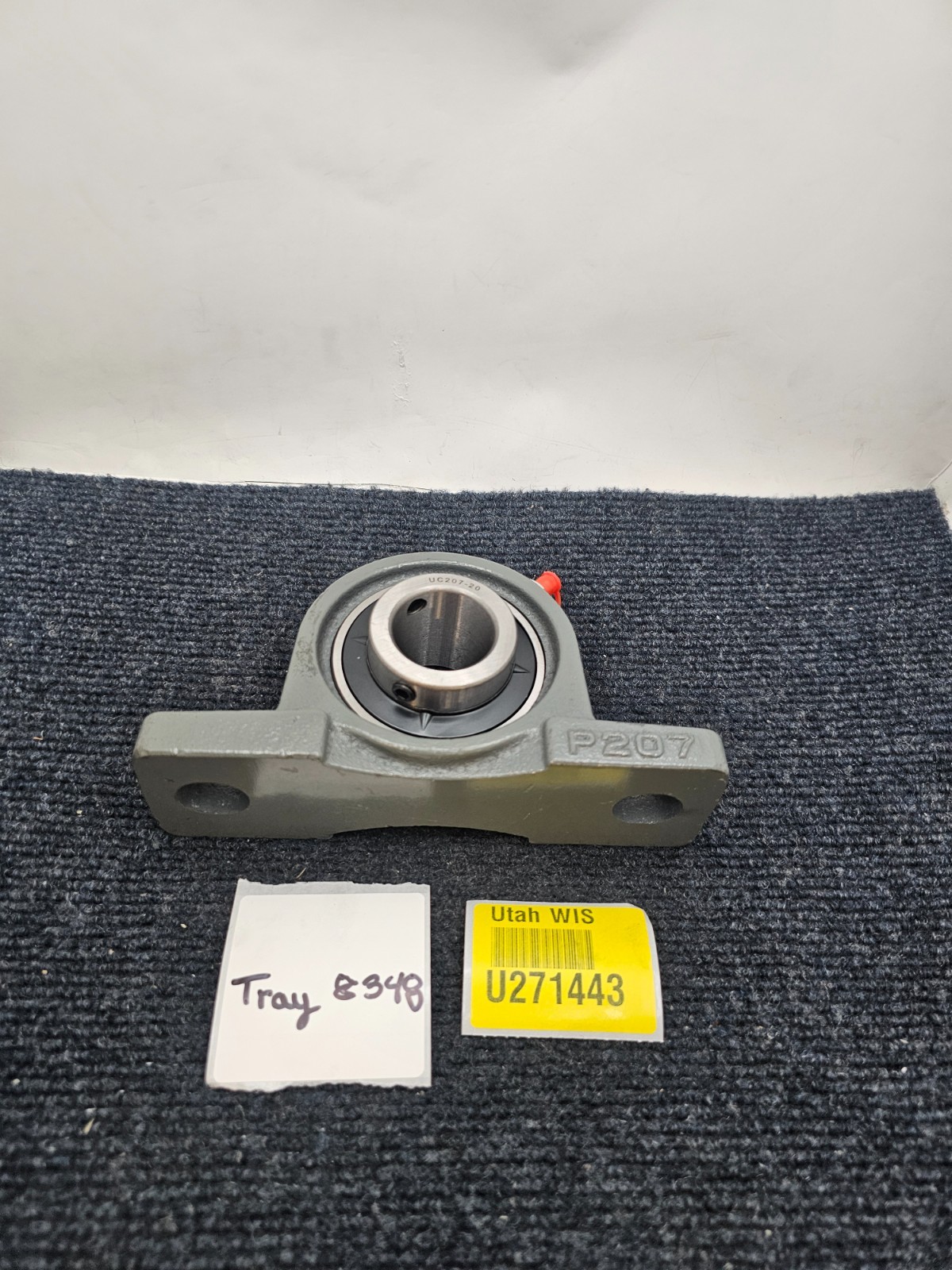 P207 2-Bolt Pillow Block With UC207-20 Bearing – Gray