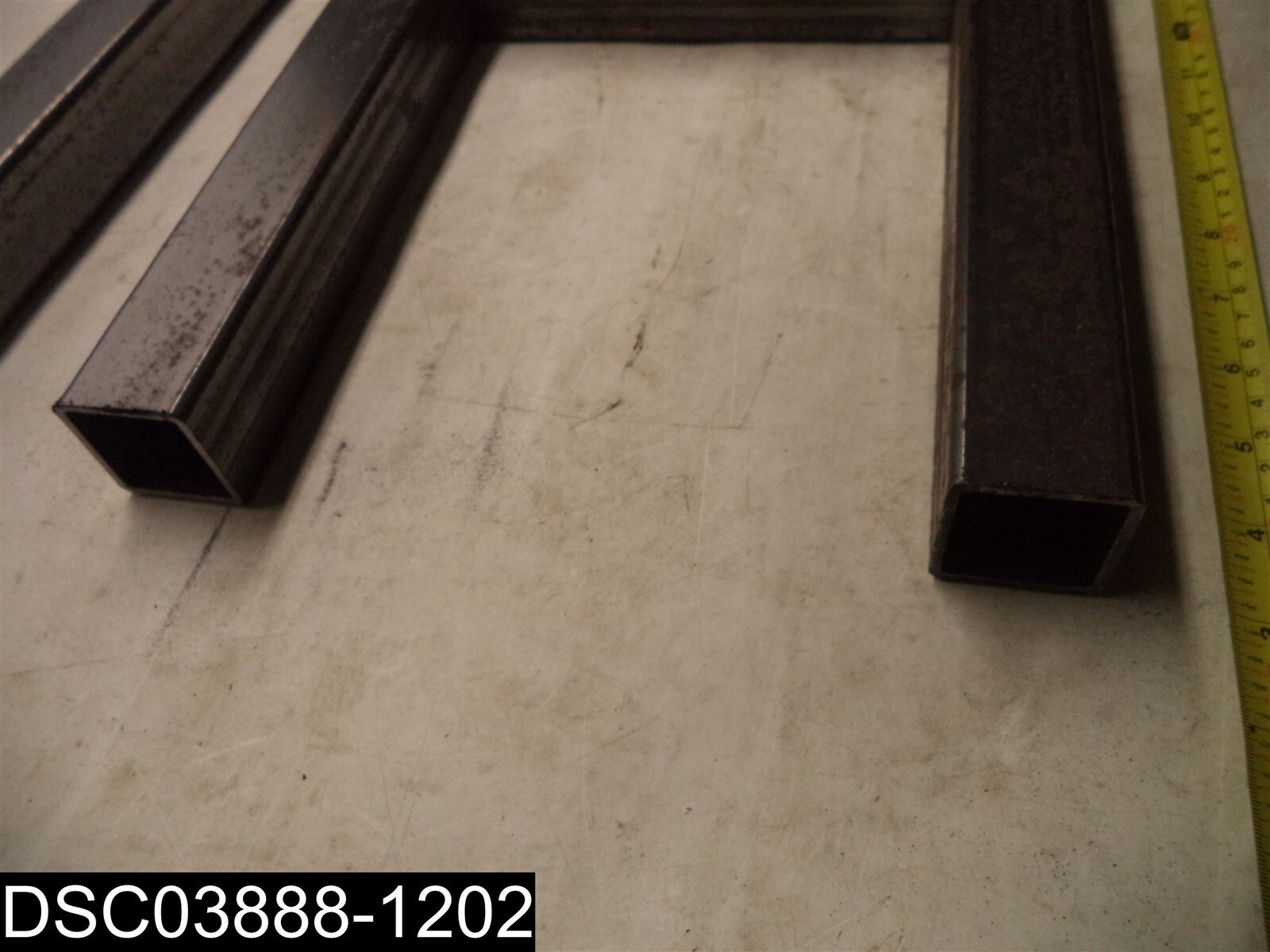 Rusted: Qty=2: 27-3/4″ Welded Metal Square 1-1/2″ Tubing Legs 10″ Wide