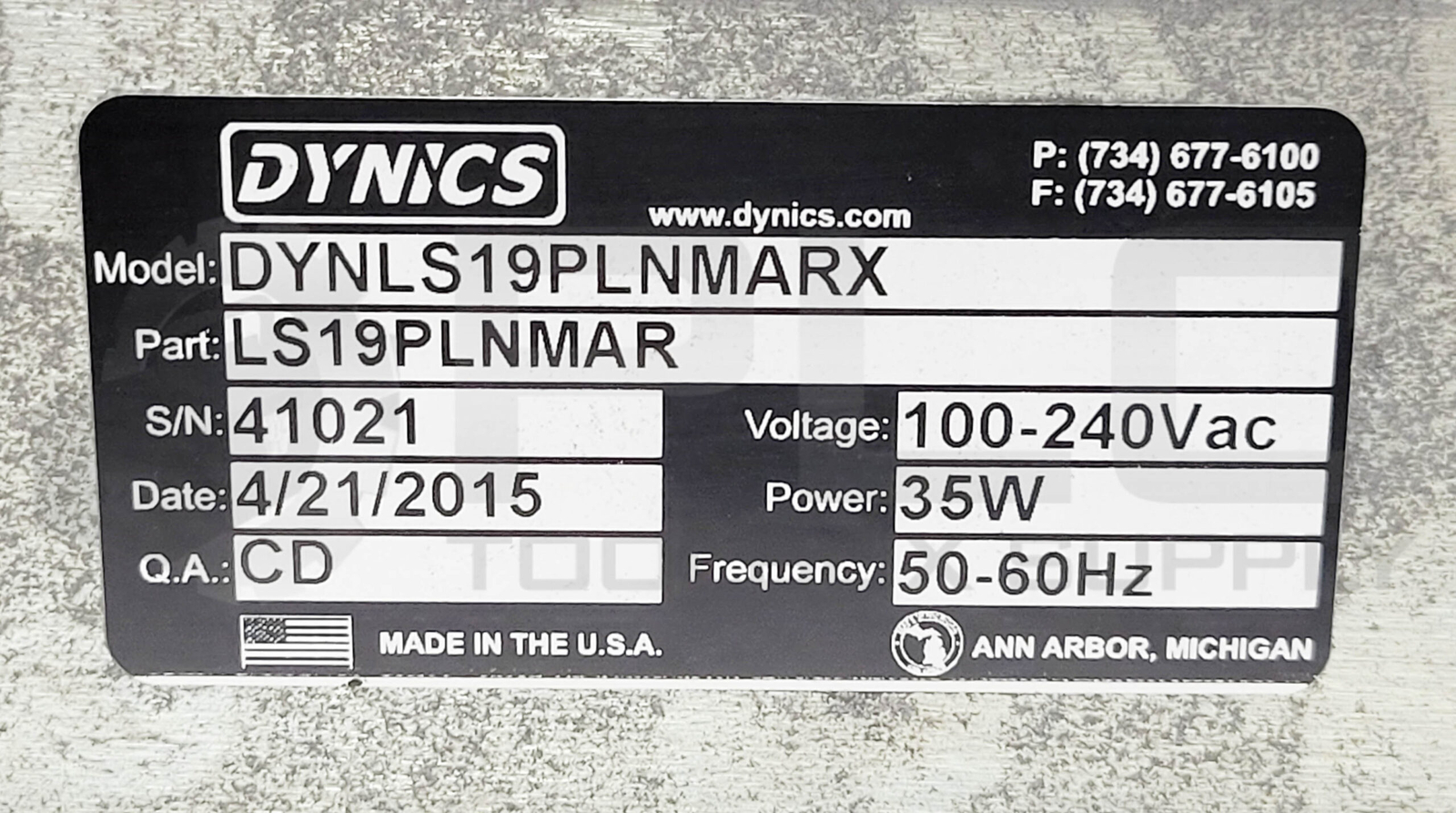 DYNICS DYNLS19PLNMARX OPERATOR INTERFACE MONITOR 19″ 100-240VAC 35W 50-60HZ