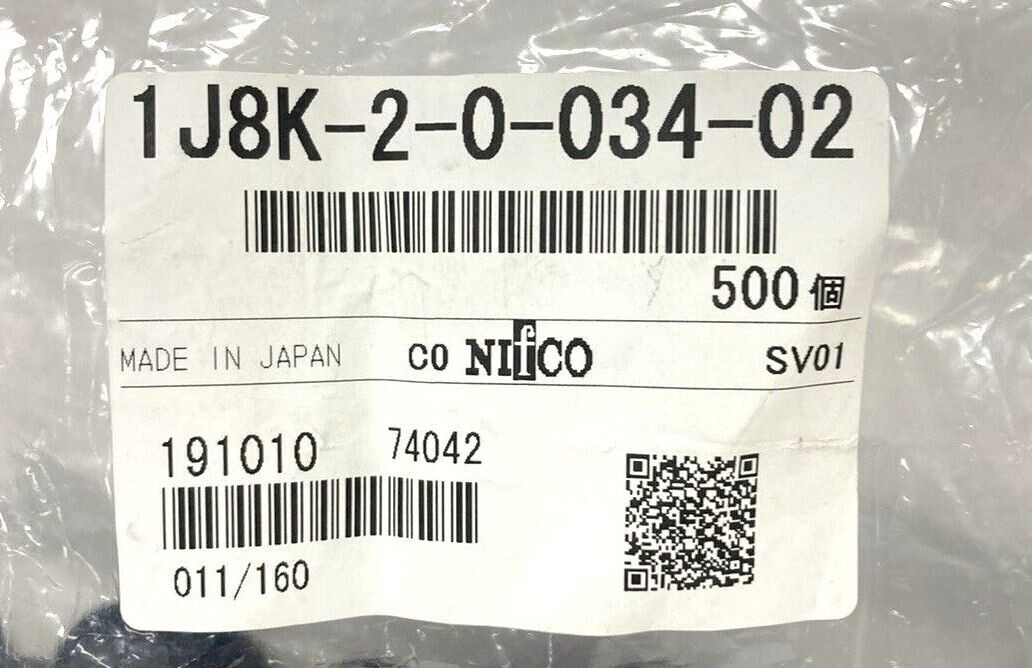 Bag of 500 NIFCO Plastic Box Anchor Clips 1.25” Round 1J8K-2-0-034-02