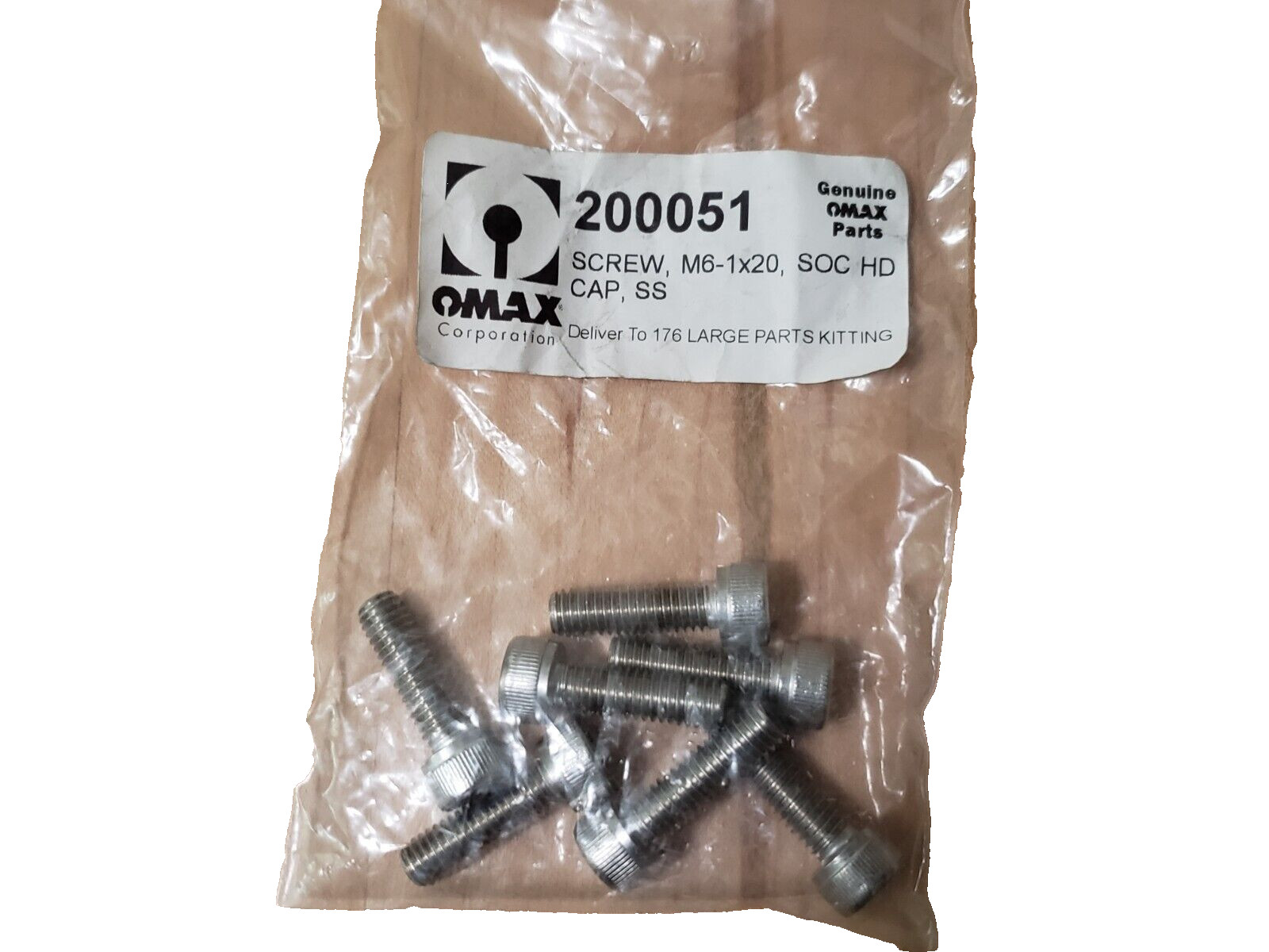 (QTY:7) GENUINE OMAX 200051 SCREW, M6-1X20, SOC HD CAP, SS