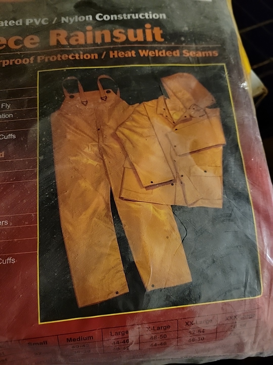 NEW OLD STOCK! CONDOR 3X-LARGE PVC 3-PIECE RAIN-SUIT 1fbb7