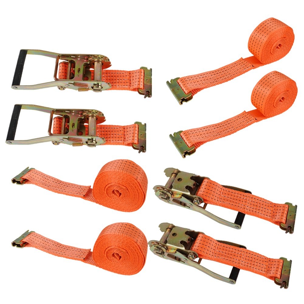 Truck Trailer Enclosed Cargo Van Straps 4 Pc 15′ E Track Ratchet Tie Down Strap