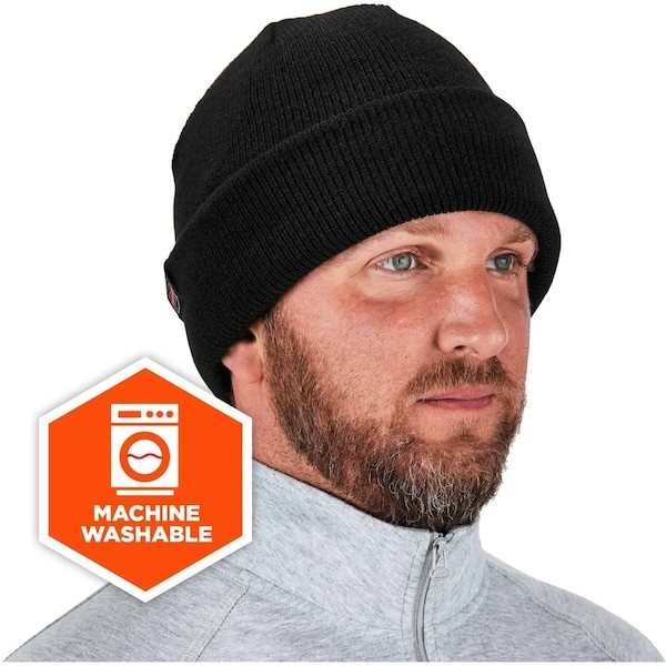 Ergodyne 6811Zi Knit Cap With Bump Cap,Universal,Black