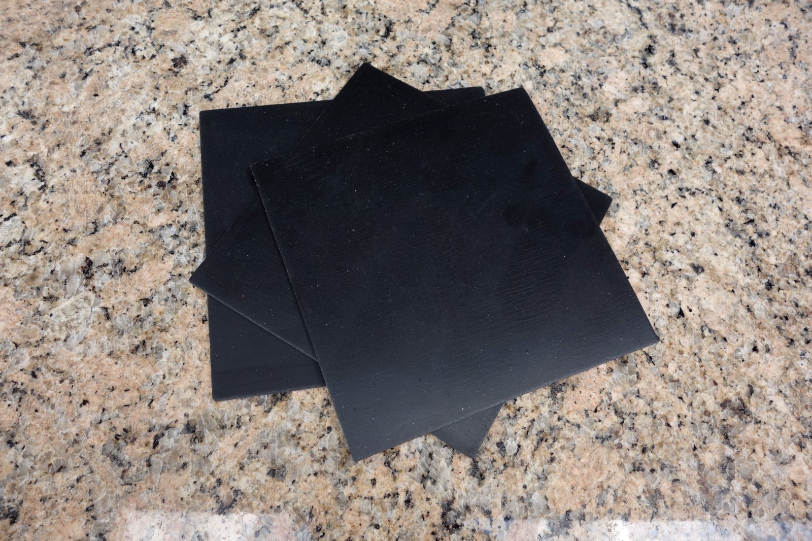 Set Of 3 Neoprene Rubber Gasket Plumbing Sheets Black 6″x6″x1/8″ Level Bumpers