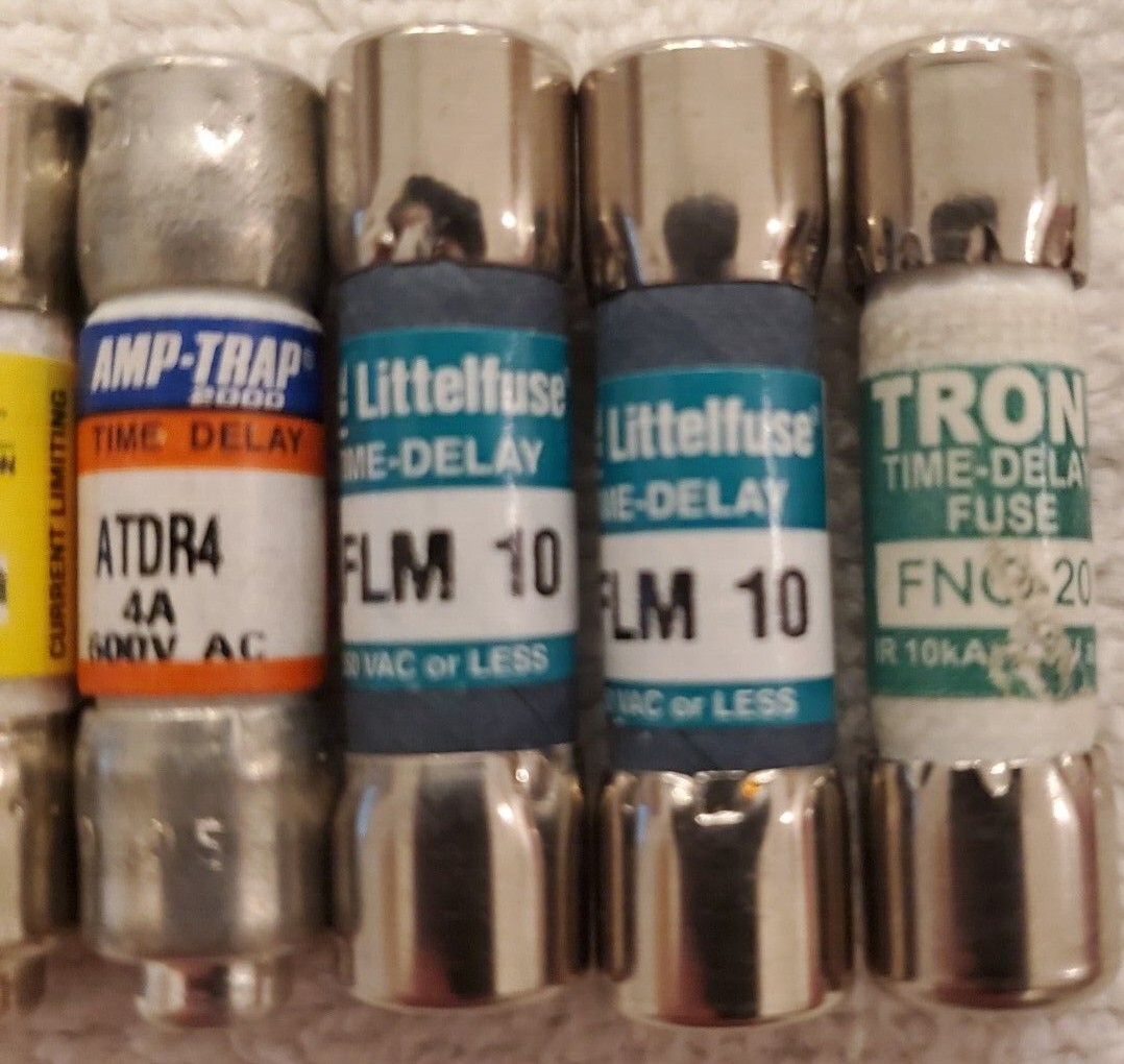 Tron FNQ-20,Littlefuse FLM10, AMP ATDR4,Bussman LPCC1 Lot of 5 Variety New Fuses