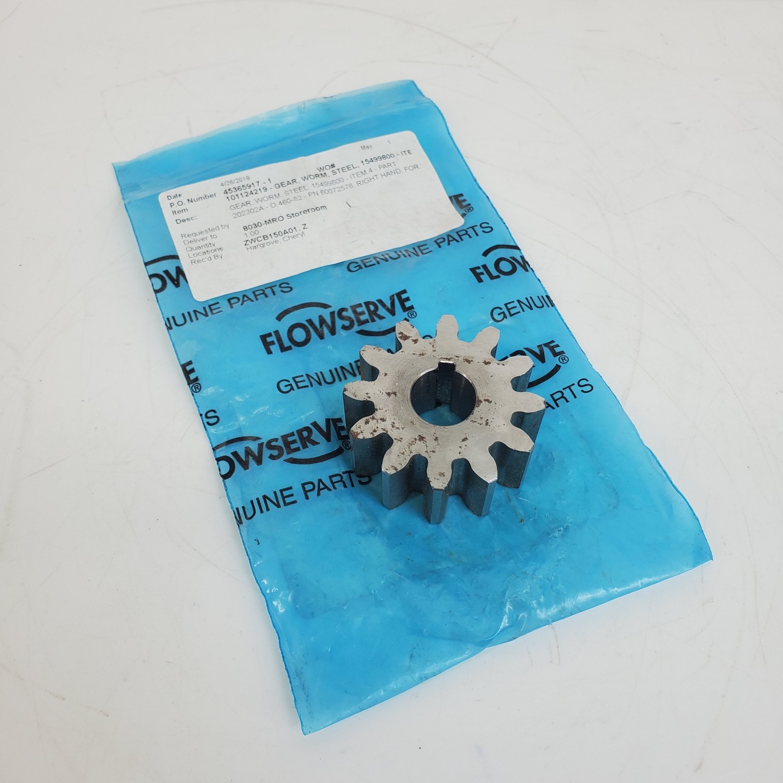 Flowserve 60072576 Driver Gear 300B150BX2 Material 17 Spur Gear