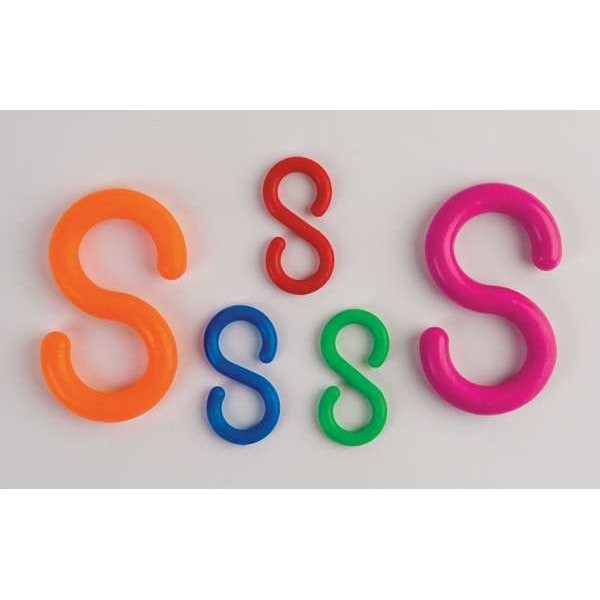 S-Hook For Plastic Chain Barrier, White, 2 93/100 In Length, Gloss, 80301-10