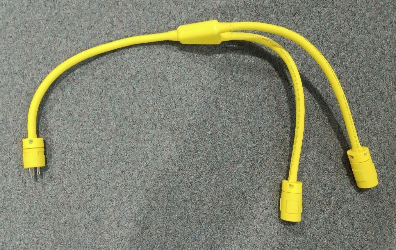 Molex Super-Safeway Standard Molded Y Cordset 2 Pole 3 Wire SOOW Cordset L 0.91m